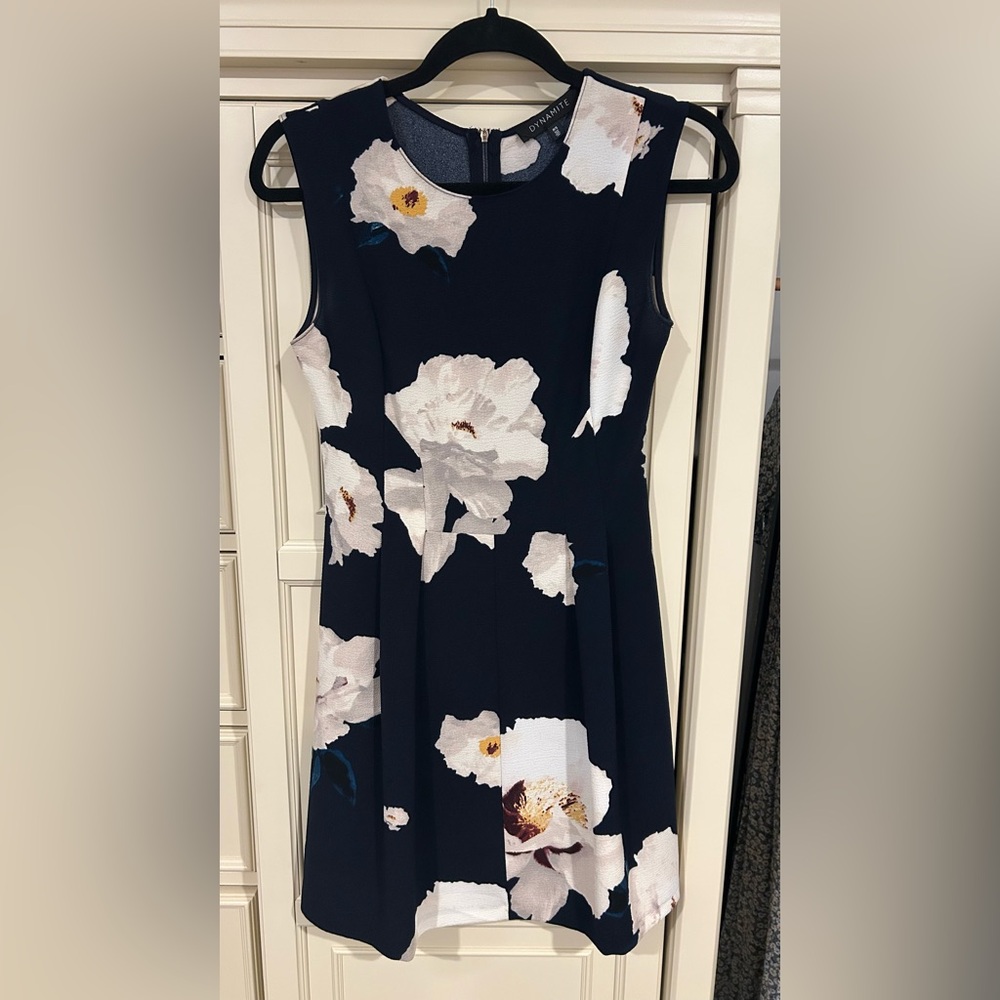 Dynamite Navy Blue Floral Mini Dress
